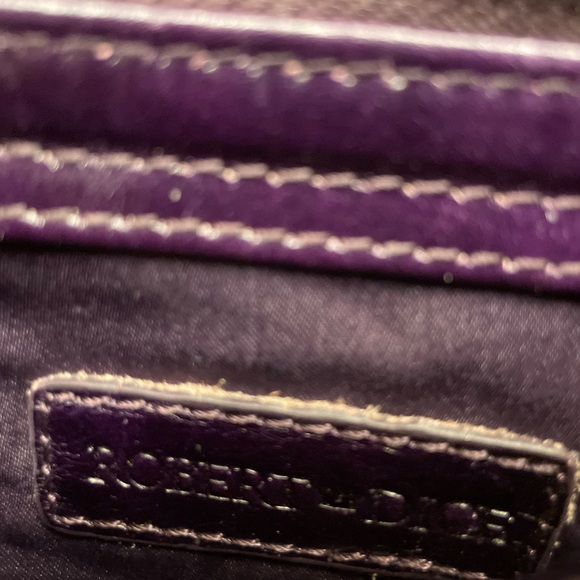 Robert Dice Deep Purple Purse Crossbody Bag Clutch with Studs - Picture 5 of 16